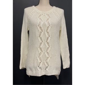 Cynthia Rowley Button-Back Knit Sweater White Size S